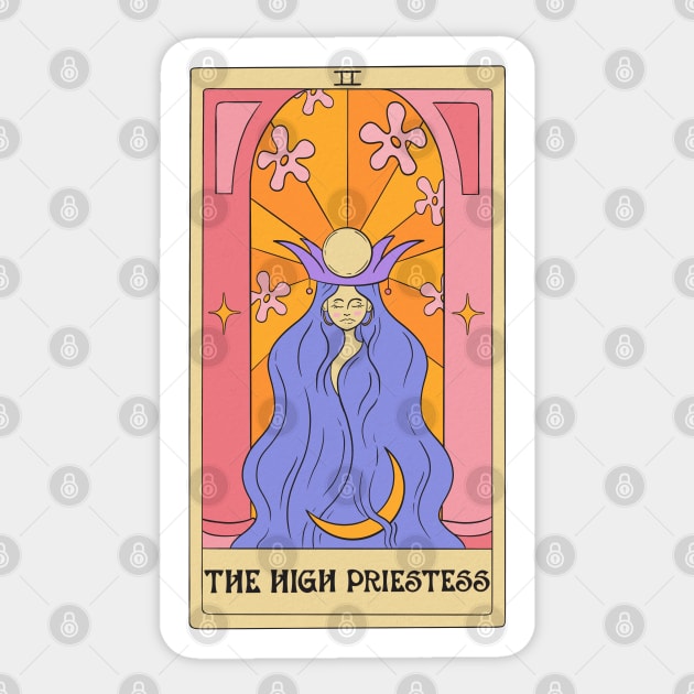 The High Priestess Tarot Card Sticker by mossandmoon